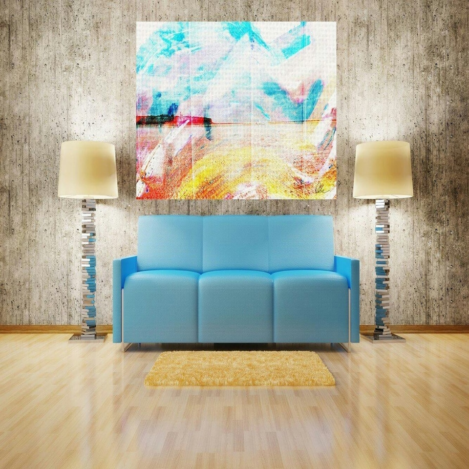 image 1 of Beach view cliffs (Canvas Print) 44" x 30"