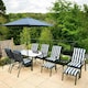 image 1 of Hectare 6 Seater Reclining Leisure Set with Parasol and Side Table Navy