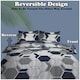 image 6 of VELVETIO Aster Geo Complete Duvet Cover Set with Fitted Sheet Breathable Bedding Quilt Blue | Single