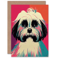 Funky Shih Tzu for Wife Her Thank You Art Card