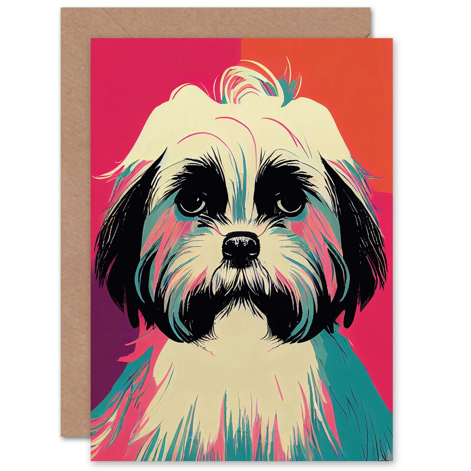 image 1 of Funky Shih Tzu for Wife Her Thank You Art Card