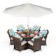 image 1 of Arizona Round 6 Seater Rattan Patio Dining Set | Brown | Brown