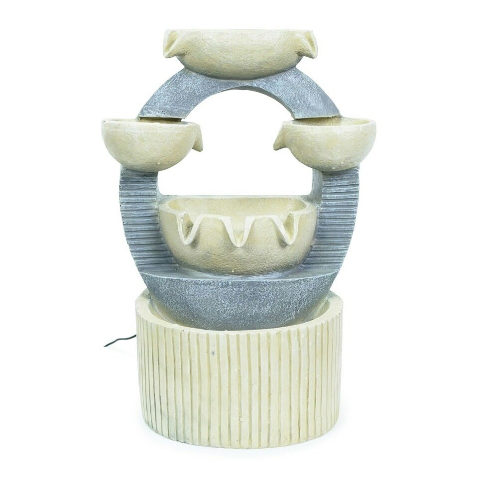 image 1 of ValueLights Solar Power Outdoor Cascading Water Fountain - Bowls Design