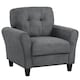 image 1 of COSTWAY Tufted Upholstered Living Room Sofa Reading Armchair Grey