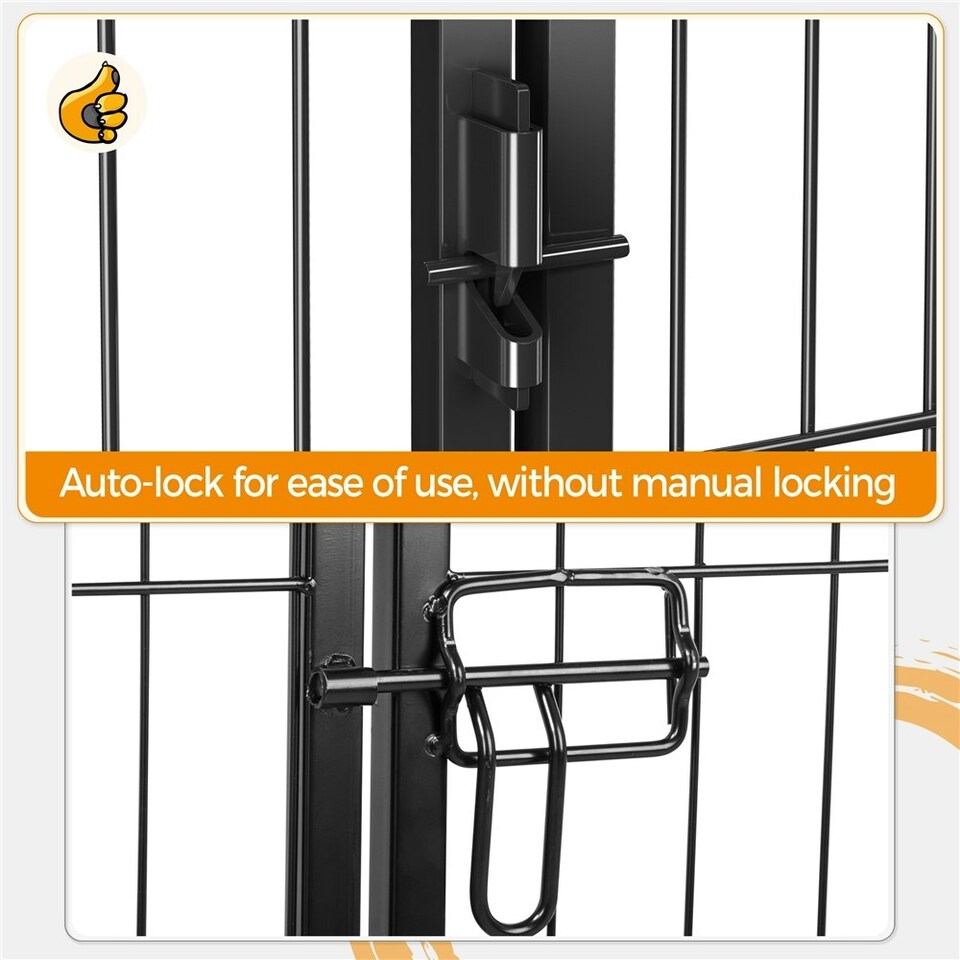 image 1 of Yaheetech 6 Metal Dog Playpen Panels, 80 × 80 cm Black