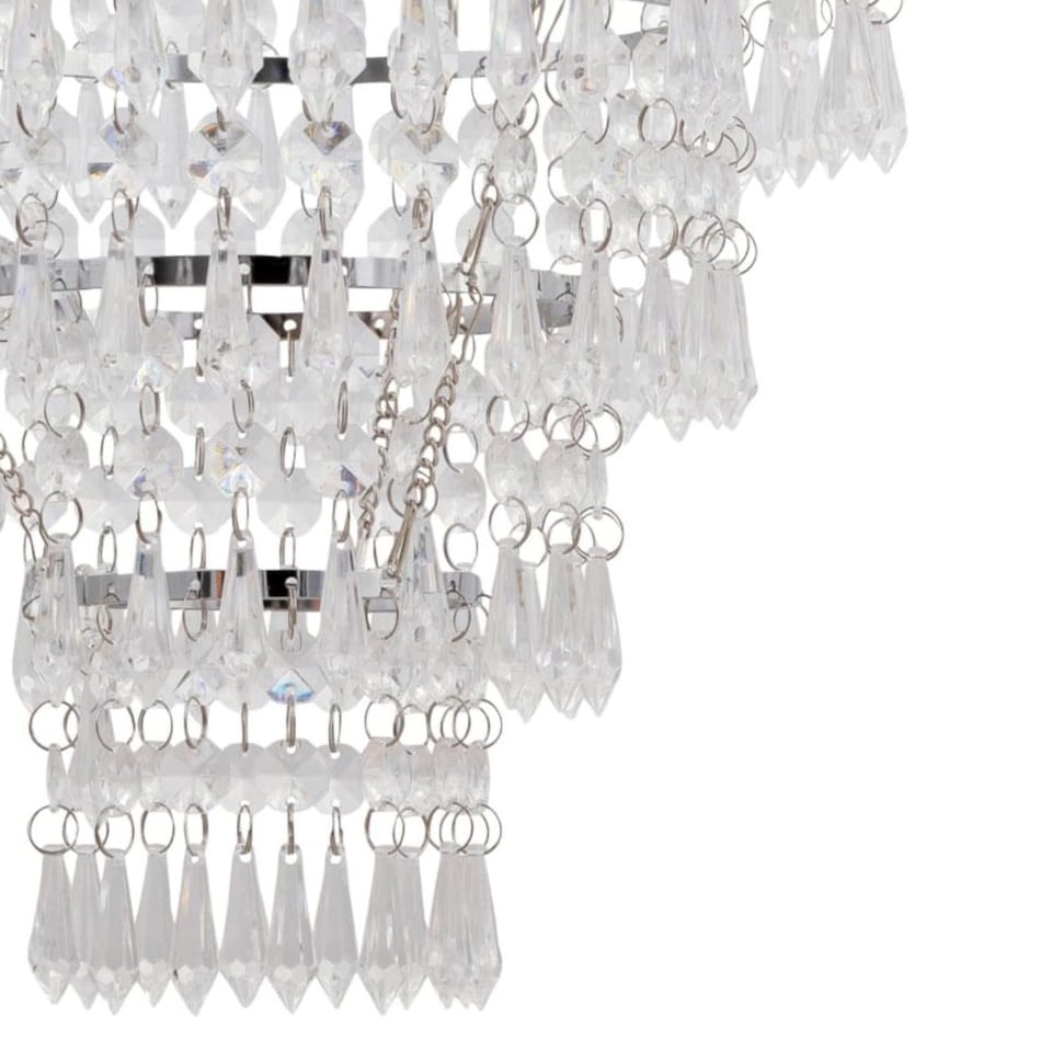 image 1 of Chrome Tiered Chandelier Style Light Shade | Clear | Chrome | Medium | 1