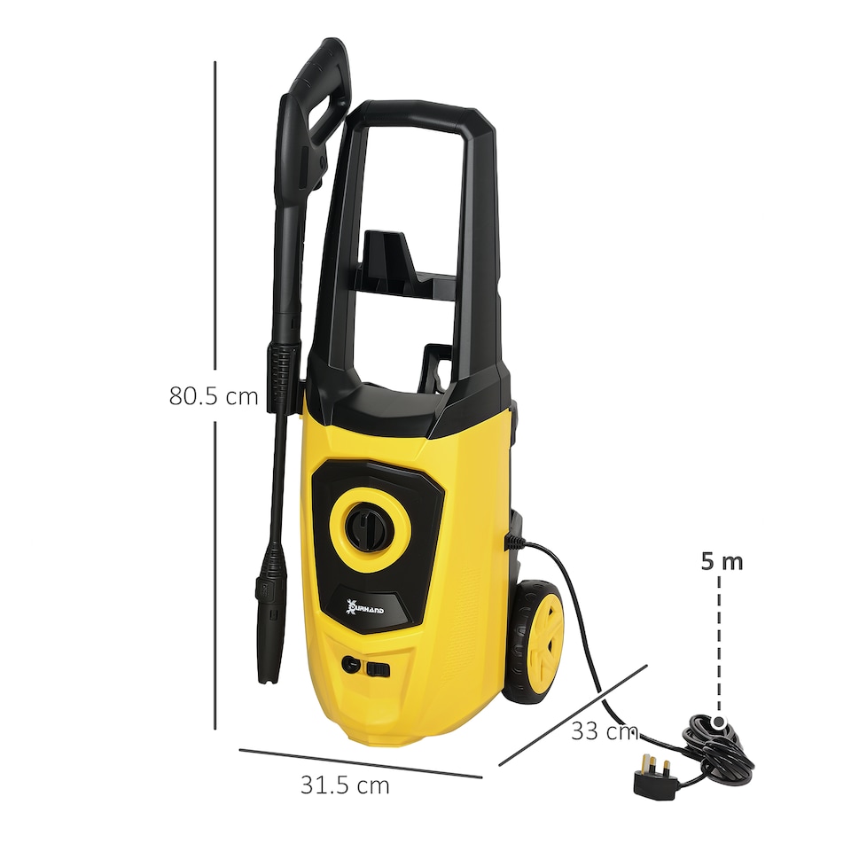 image 1 of DURHAND High-Performance Power Washer 1800W, 150 Bar, 510 L h, Yellow