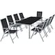 image 1 of Garden Table and Chairs Pompeii - for 8 people, aluminium frame, adjustable backrests | Silver | silver | 189 x 90 x 72,70 cm | 1