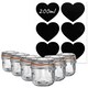 image 1 of Argon Tableware Glass Storage Jars with Heart Labels - 200ml - Clear - Pack of 6