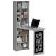image 2 of HOMCOM Wall Mounted Computer Desk, Folding Study Table with Black Board and Bookshelf, Multifunctional Floating Writing Desk for Home Office, Grey