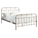 image 1 of Camden Victorian Hospital Style Distressed Antique Brass Effect Metal Bed Frame | Bronze | Antique Brass | Small Double