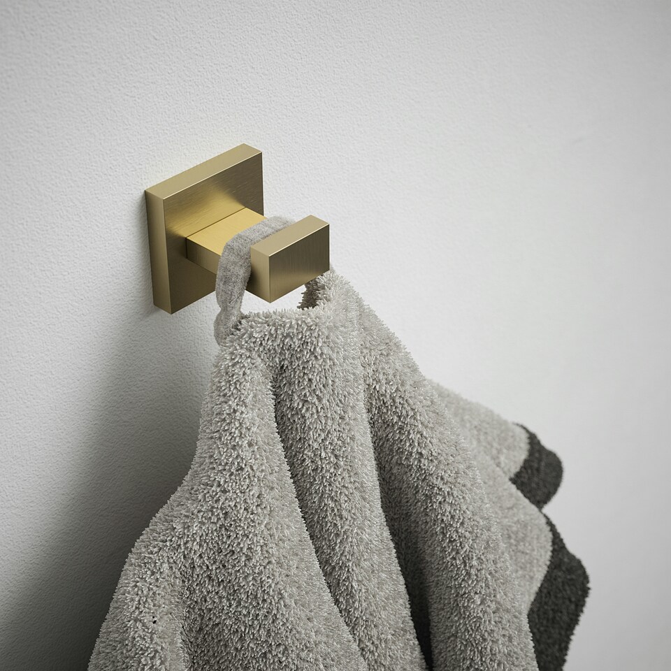 image 1 of Rothley Satin Brass Square Robe Hook