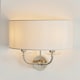 image 2 of Nixon 2 Light Indoor Candle Wall Light Nickel Plate, White Faux Silk, E14