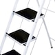 image 6 of Foldable 4 Step Ladder Stepladder Non Slip Tread Safety Steel | White