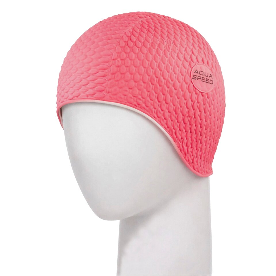 image 1 of Ladies Bombastic Swimming Cap | Long Hair Soft Latex Comfortable Fit Cap | Pink | Pink | One Size | 1