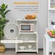 image 3 of HOMCOM Kitchen Storage Unit Microwave Cart Trolley w/ Cabinet Wheels Shelf White