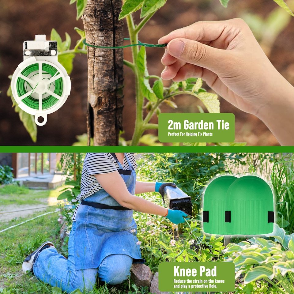 image 1 of 11pc Heavy Duty Stainless Steel Garden Tool Set with Tote Bag Durable Hand Tools