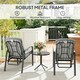 image 6 of Outsunny 3-Piece Recliner Garden Chairs and Tempered Glass Table Set, Grey 
