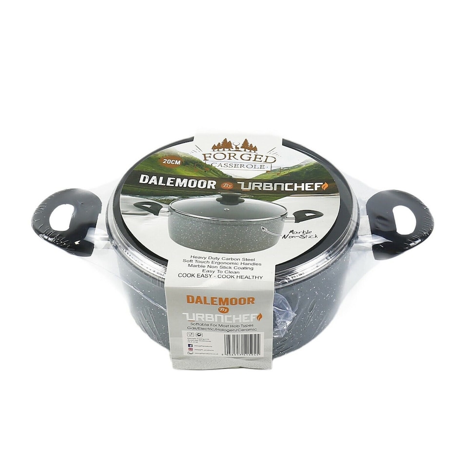 image 1 of 20cm Forged Carbon Steel Marble Grey Casserole Pot