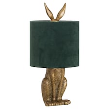 Hill Interiors Hare Table Lamp - Antique Gold/Green - One Size