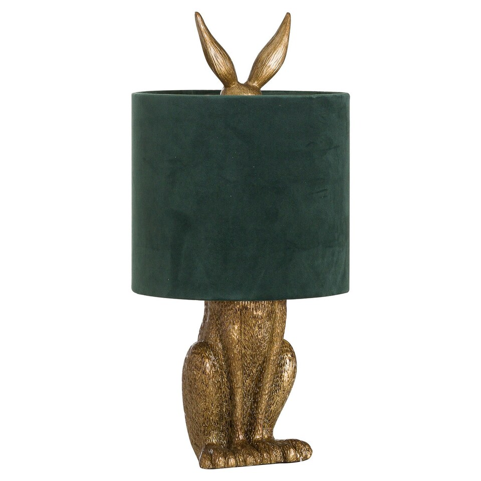 Hill Interiors Hare Table Lamp - Antique Gold/Green - One Size