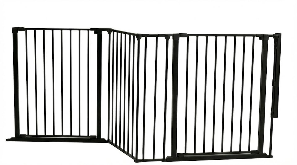 image 1 of Safetots Two Door Multi Panel Solution for Up and Down Staircases, Black, 174cm of length, includes 2 Door Opening Panels