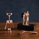 image 1 of Interiors by Premier 5pc Rose Gold Kitchen Set,Utensil Tool Set with Black Block,Corkscrew, Can Opener, Garlic Press, Peeler