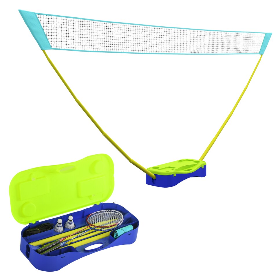 image 1 of SPORTNOW Portable Badminton Net Set with Volleyball Net, Rackets, Shuttlecocks