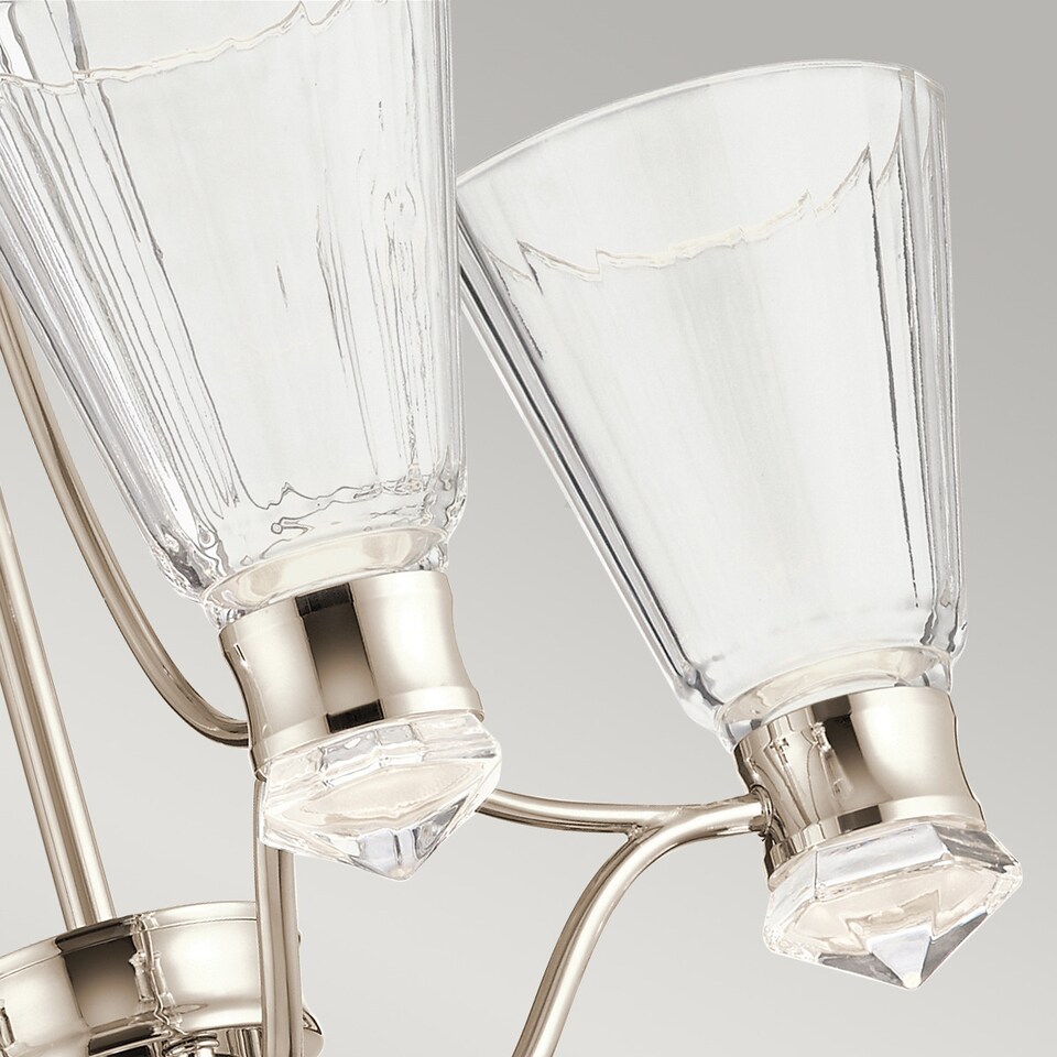 image 1 of Kichler Kayva Integrated LED Multi Arm Pendant Ceiling Light Polished Nickel, 3000K, IP44