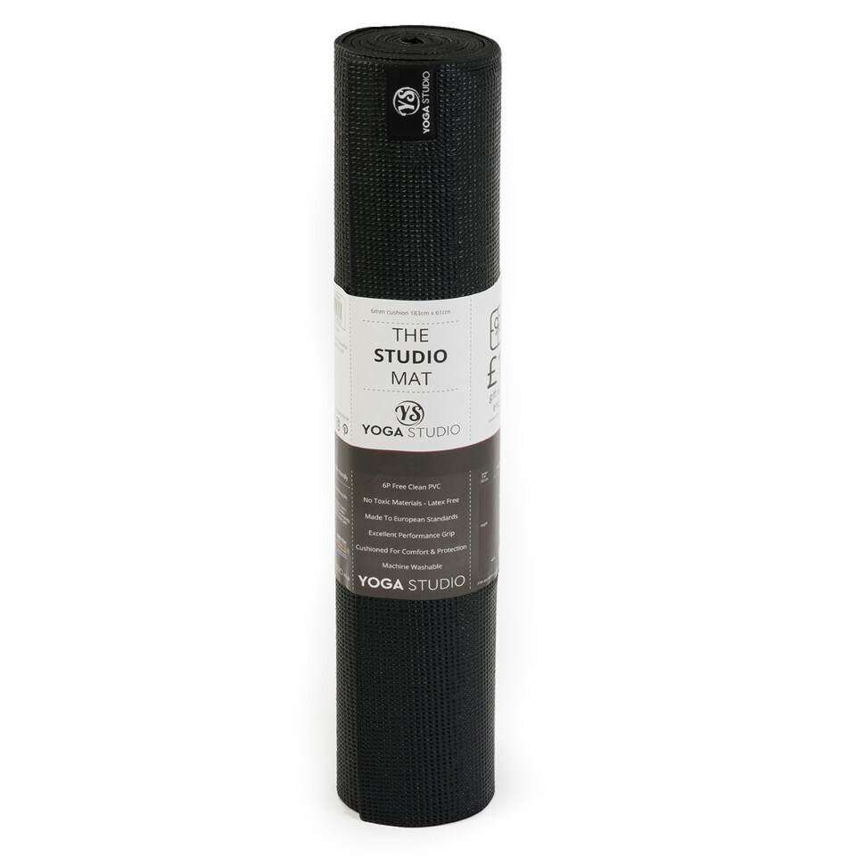 image 1 of Yoga Studio Sticky Yoga Mat 6mm - Black | Black | Black | 183cm x 61cm x 6mm