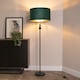 image 3 of ValueLights Marissa Black Stacked Ball Floor Lamp Forest Green Velvet Gold Shade