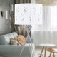 image 4 of Set of 2 Tripod Table Lamps with White Fern Cut Out Shades Chrome | White