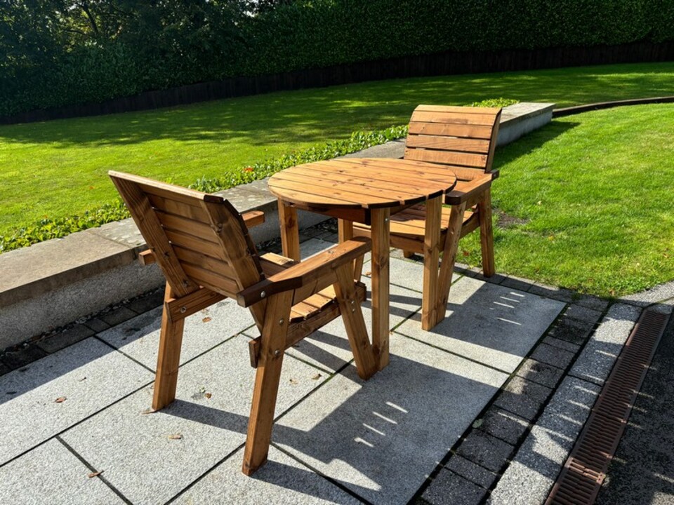 image 1 of Thatcham Two Seater Outdoor Dinner Set - Timber - L100 x W220 x H98 cm - Fully Assembled