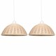 image 1 of First Choice Lighting Set of 2 Colette Rattan Dome Pendant Lightshades Brown
