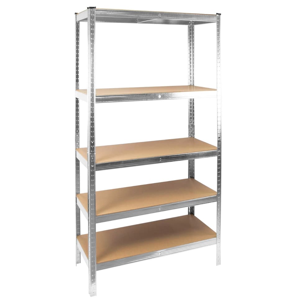image 1 of TekBox Boltless Garage Silver Shelving Rack