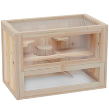 PawHut 2 Levels Wooden Hamster Cage Mice Rodents Hutch Small Animals