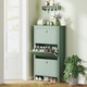 image 10 of HOMCOM 3 Drawer Shoe Cabinet with Flip Doors for Hallway, Entryway White | 80W x 24D x 131H cm