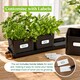 image 3 of Set of 6 Black Indoor Herb Pots with Tray