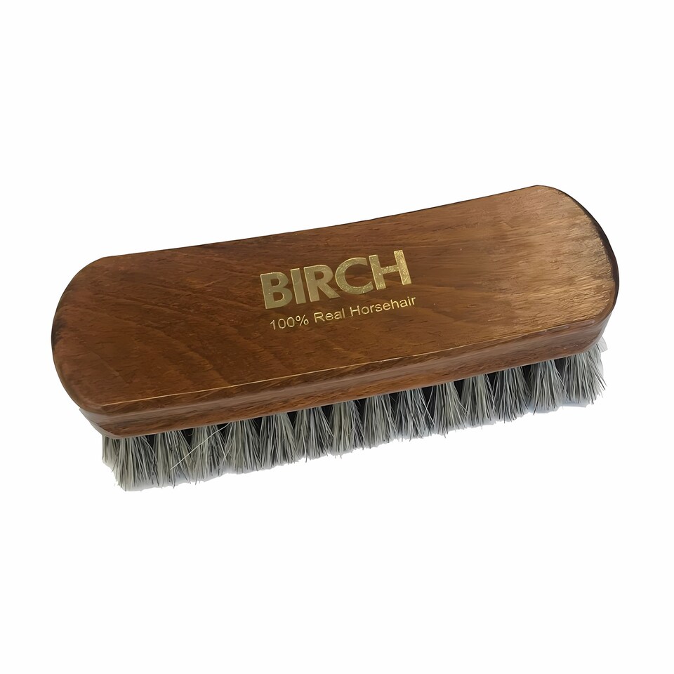 image 1 of BIRCH Horsehair Brush Medium - For Boot and Shoe Polish Application 15cm | Grey | Grey