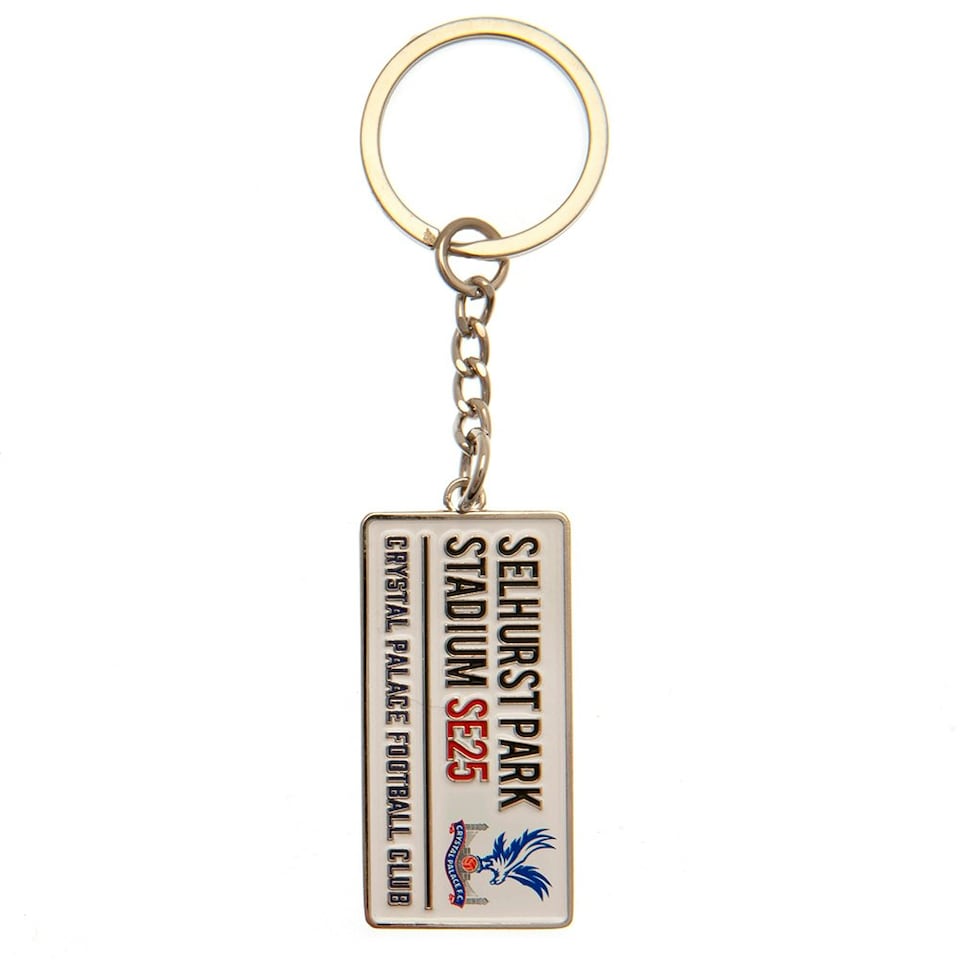 image 1 of Crystal Palace FC Street Sign Embossed Keyring - Silver - One Size