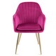 image 4 of MUSE Pair of Chairs Upholstered in Velvet Fabric with Gold Legs - Fuchsia Pink Pink | Fuchsia