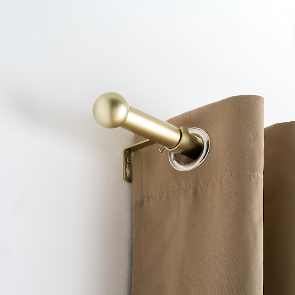 image 1 of OHS Curtain Pole Extendable 28mm Metal Finnials Ball End Rod Fittings | Bronze