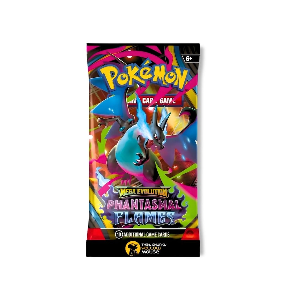image 1 of Pokemon Cards Phantasmal Flames, English Mega Series Pokemon Trading Card Booster Pack - TCYM Product | Black | Authentic Licensed Product | 1