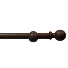Wooden Eyelet Curtain Pole, 200cm Brown | Walnut