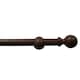 image 1 of Wooden Eyelet Curtain Pole, 200cm Brown | Walnut