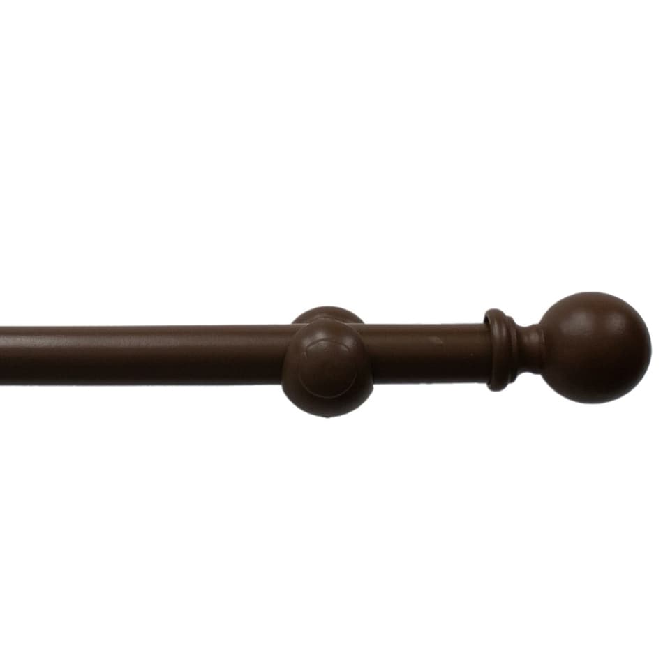 image 1 of Wooden Eyelet Curtain Pole, 200cm Brown | Walnut