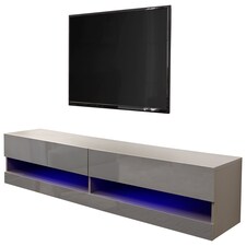 Galicia Wall TV Unit with LED | Grey | Grey
