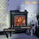 image 7 of HOMCOM Free Standing Fireplace Flame Effect Electric Heater Log Burning Black