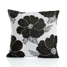 Poppy Chenille 45cm x 45cm Black Cushion Set of 4 | Black | Cream & Grey | 45cm x 45cm x 10cm | 4