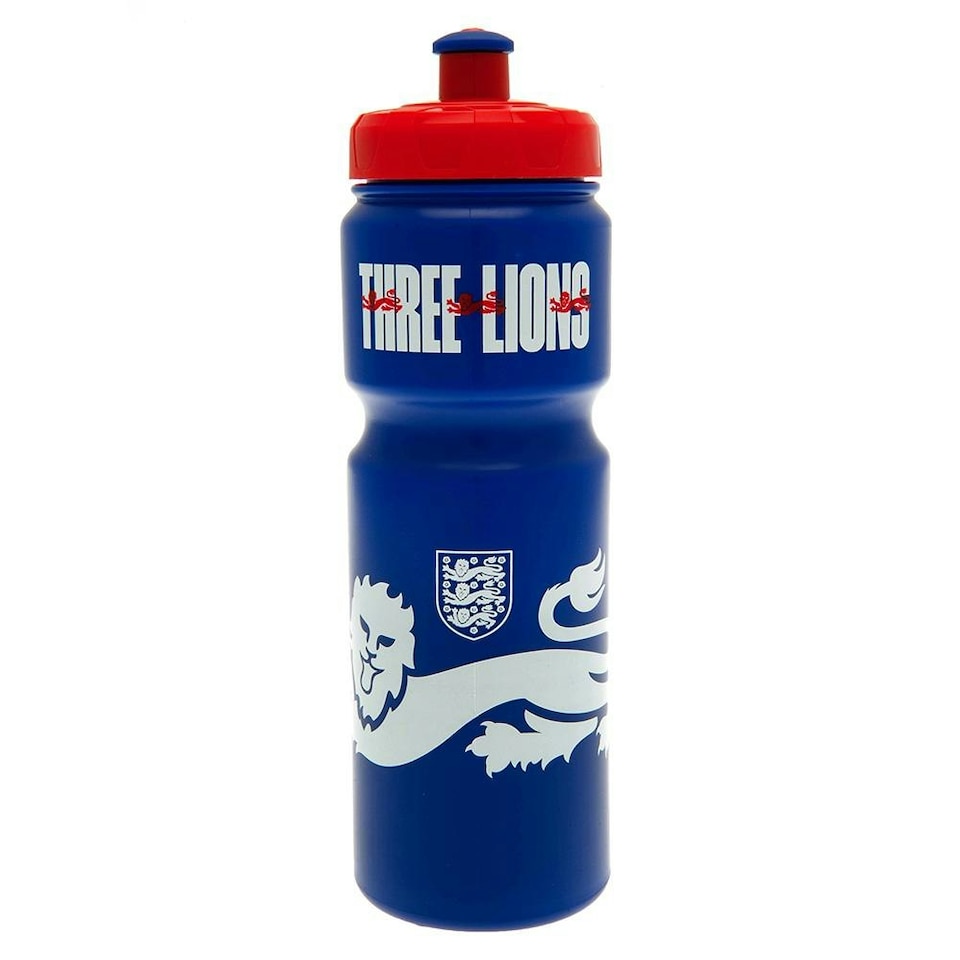 England FA Three Lions Crest Plastic Water Bottle - Blue/White/Red - One Size